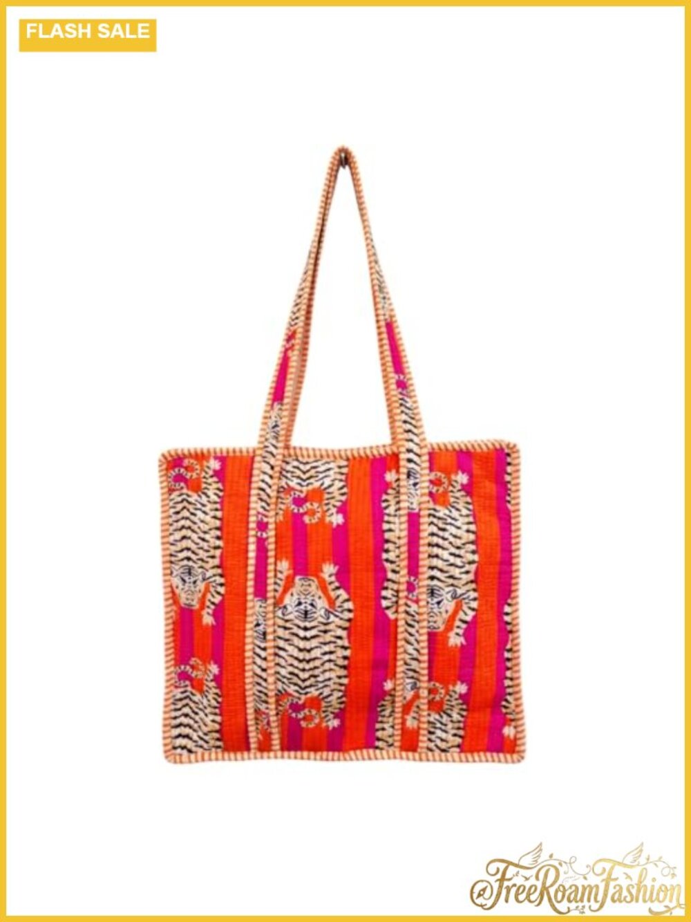 100% Cotton Quilted Tote Bag Zipper Large Travel Beach Shoulder Purse